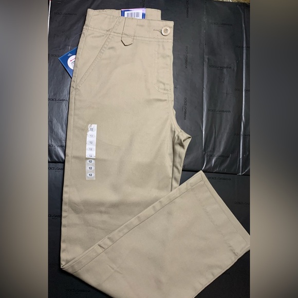 💥Universal School Uniforms 61072 Girls Low Rise Waist Pant Khaki 12💥#US6yUS7 - Picture 8 of 10